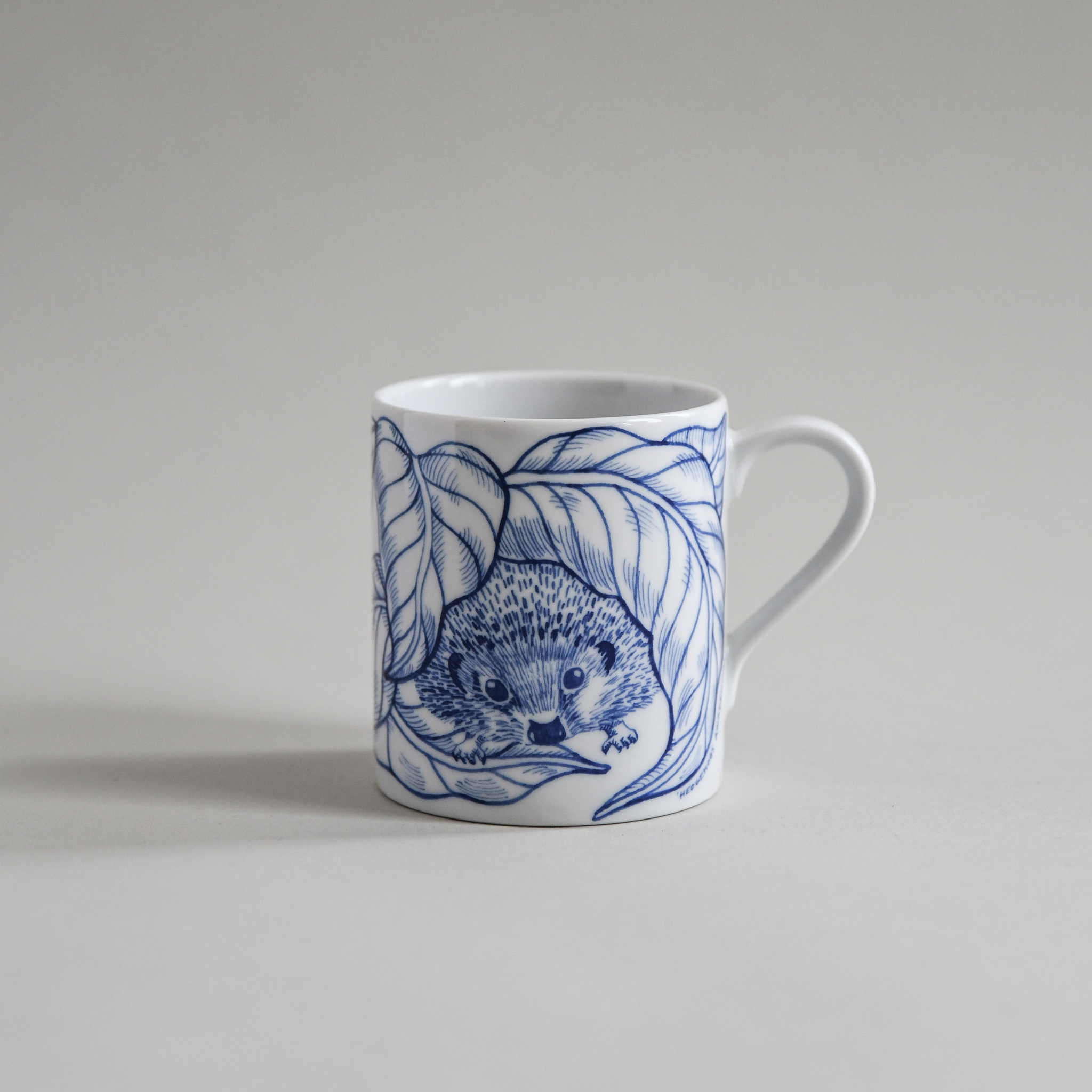 Hedgehogs awakening mug blue