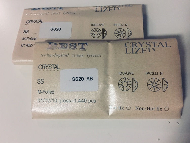 Högkvalitativa glaskristaller, Clear SS20, kuvert 1440 st