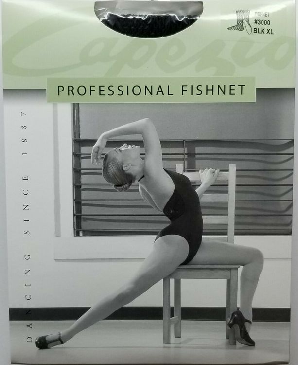 Capezio professional fishnet tights, svart ”Medium-tall”