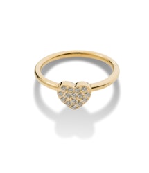 Crystal heart ring  Guld