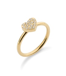 Crystal heart ring  Guld