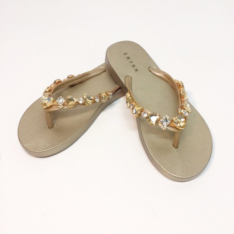 Flip Flop med strass Guld