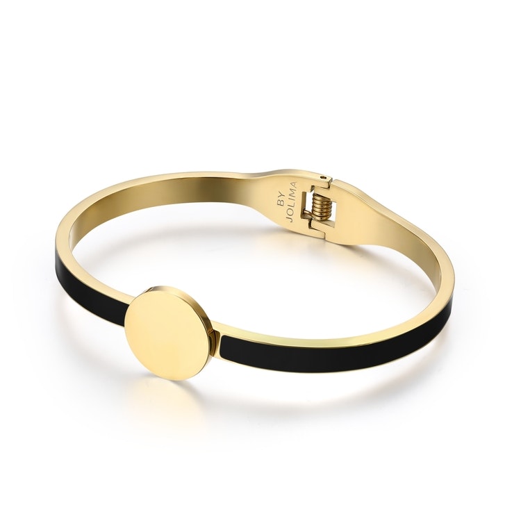 Poppy Bangle Emalj Black/Gold