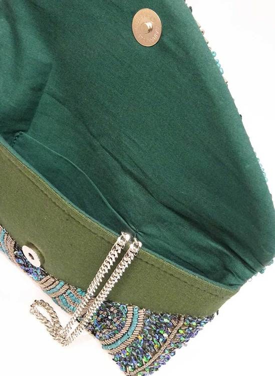 Sintra Beaded Clutch Emerald