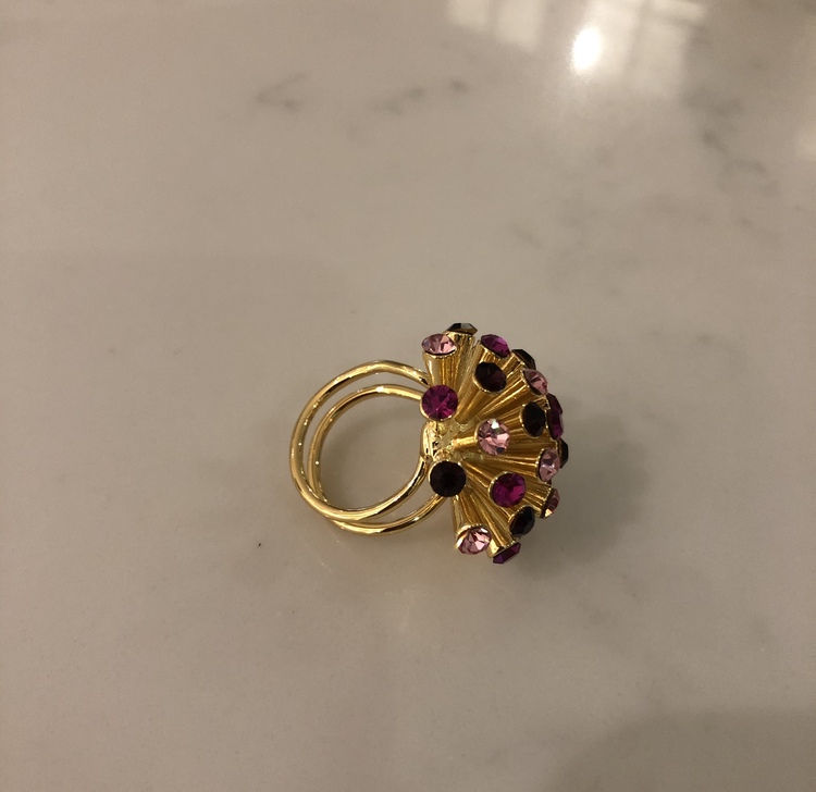 Meteor Ring Gold/Cerise Mix