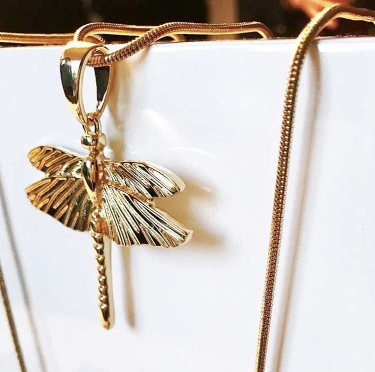 Dragonfly Mini Halsband Gold