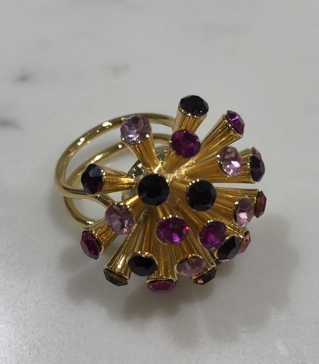 Meteor Ring Gold/Cerise Mix