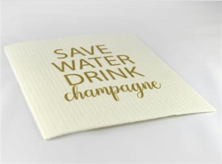 Disktrasa Save water drink champagne