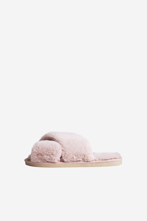 Lou Faux fur slippers Light Pink, Taupe eller Leo