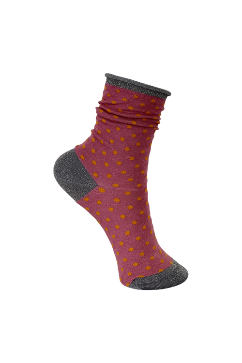 Socks Dots Dark rose