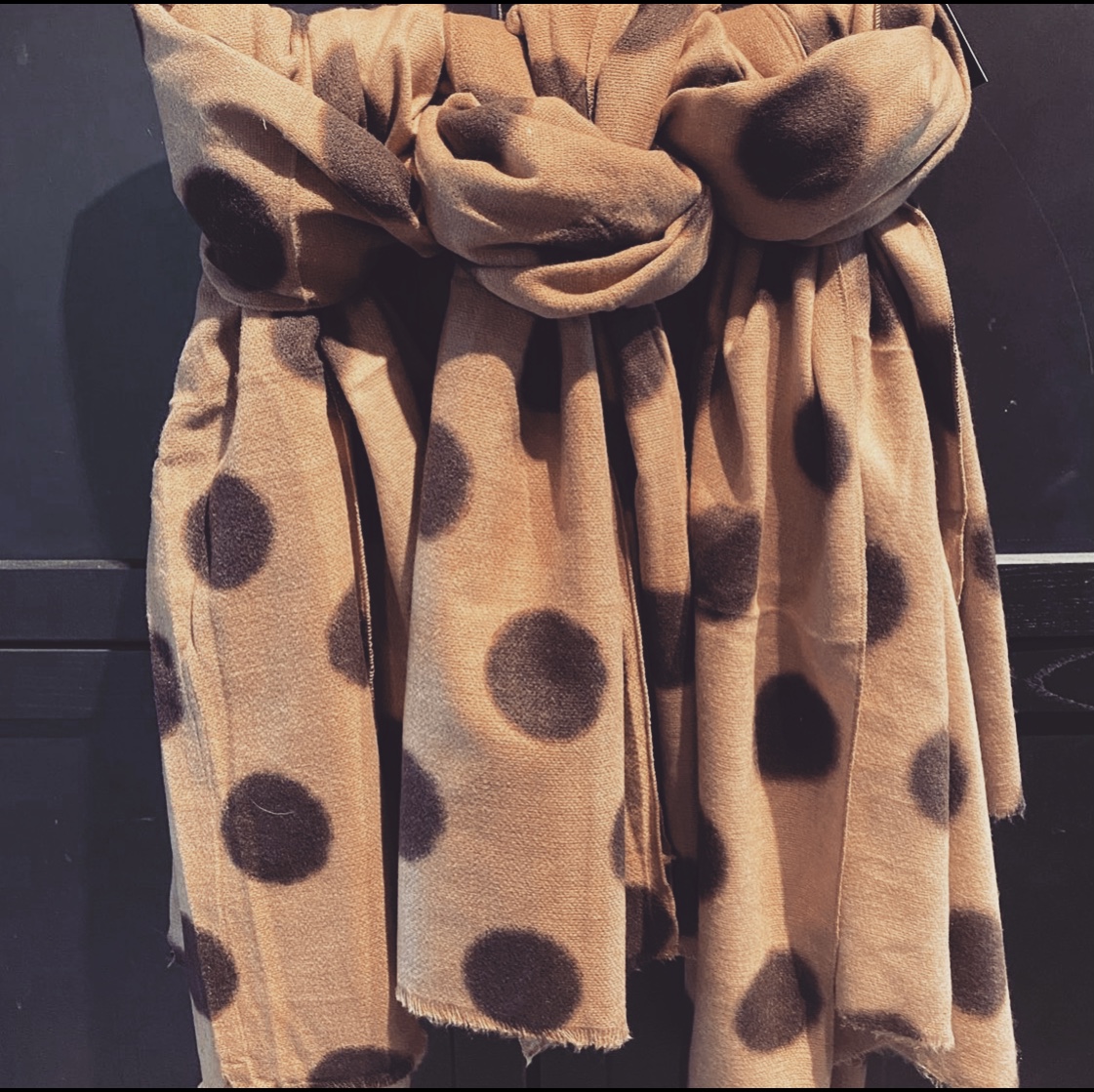 Scarves Taupe Dots