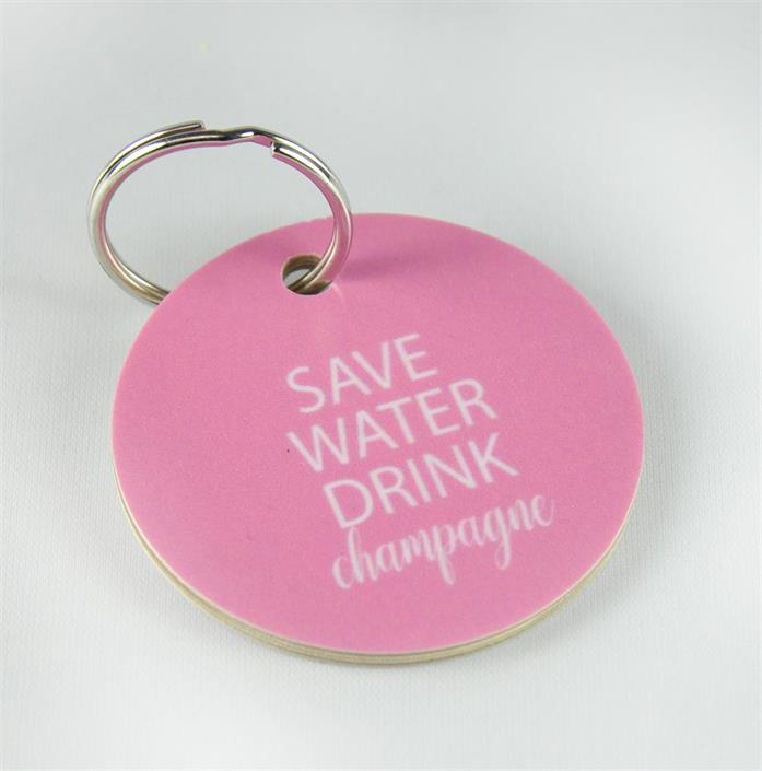 Nyckelring Save Water Rosa/vit text