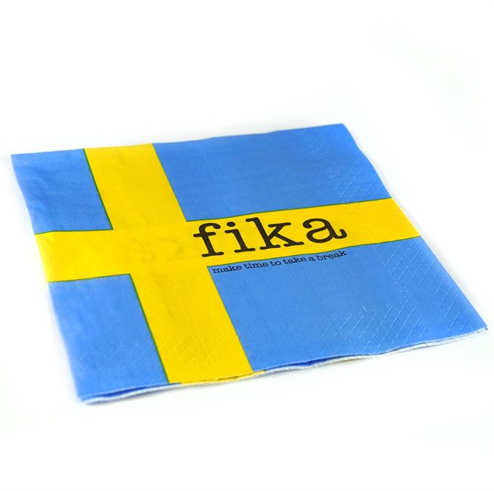 Servetter Fika Svensk flagga