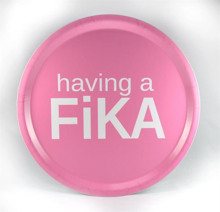 Bricka Rund Fika Rosa