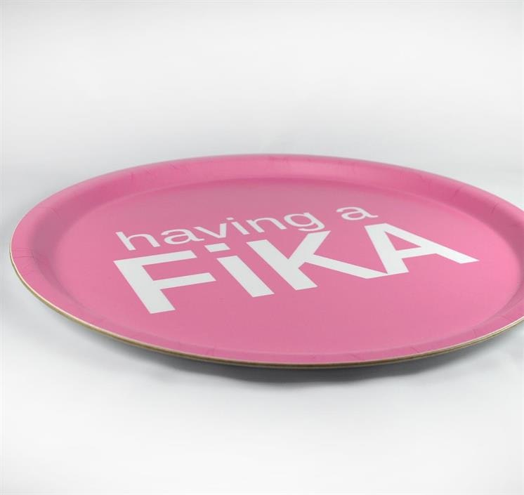 Bricka Rund Fika Rosa