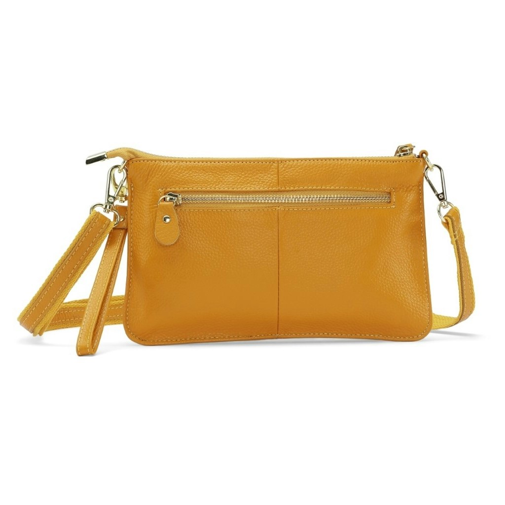 Clutch  Läder Mustard, Khaki, Orange, Plommon, Grön eller Blå