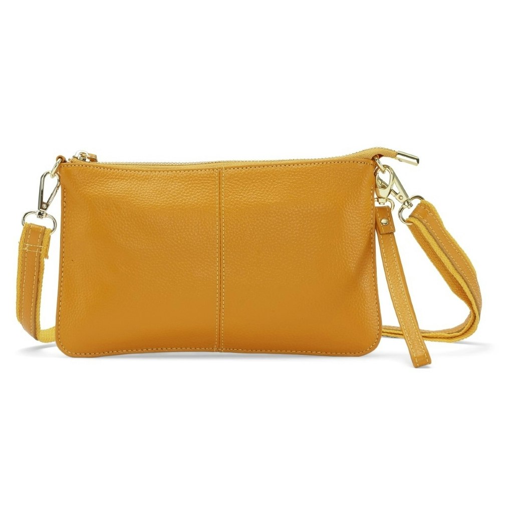 Clutch  Läder Mustard, Khaki, Orange, Plommon, Grön eller Blå