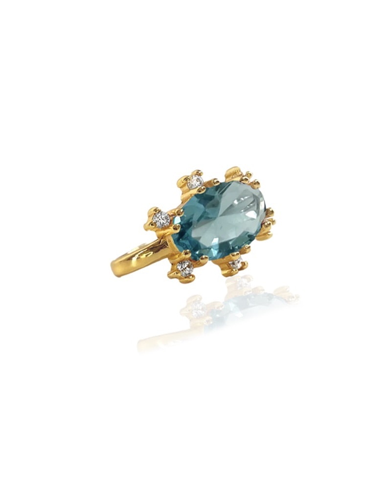 Oval Sunshine Ring Gold/Blue