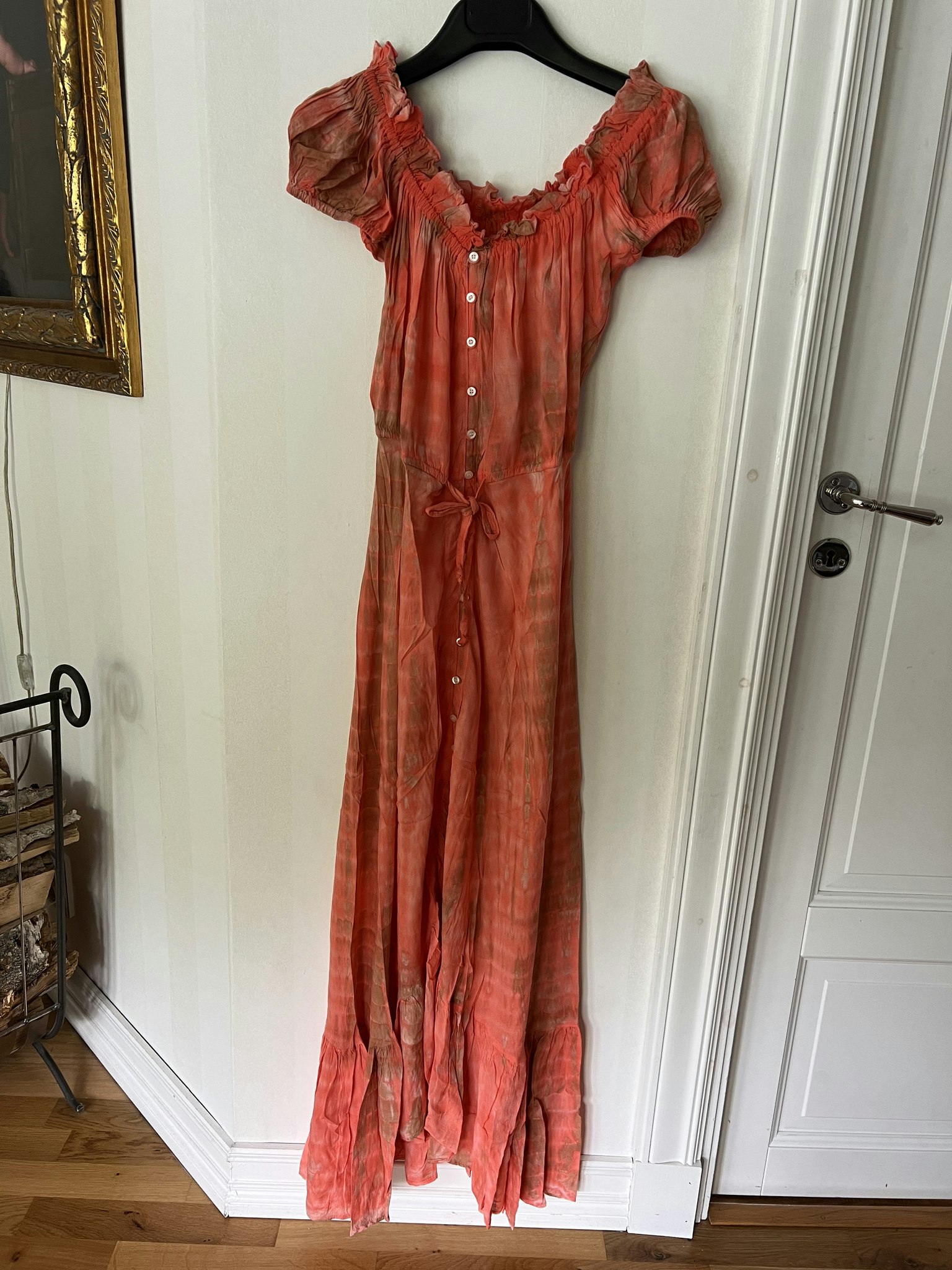 Long Karen Dress Tye Dye Orange