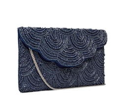 Femme Beaded Clutch Navy