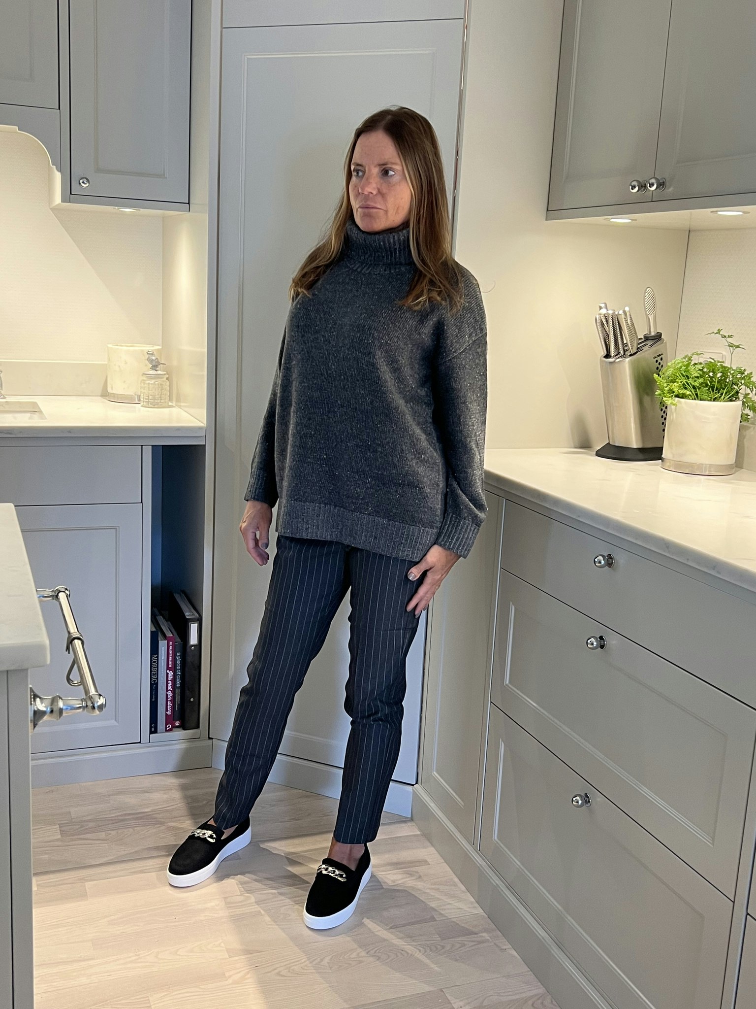 Crawley Rollneck Knit Dark Grey Melange