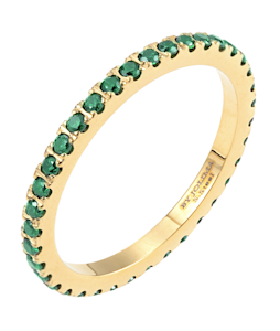 Cloé crystal ring green gold