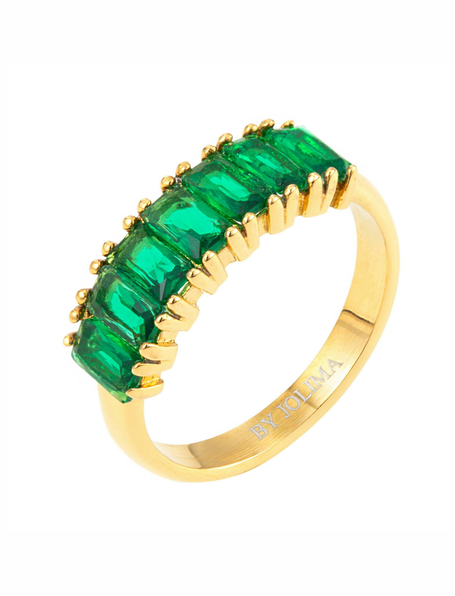 Athena crystal ring green gold