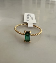 Athena mini crystal ring green