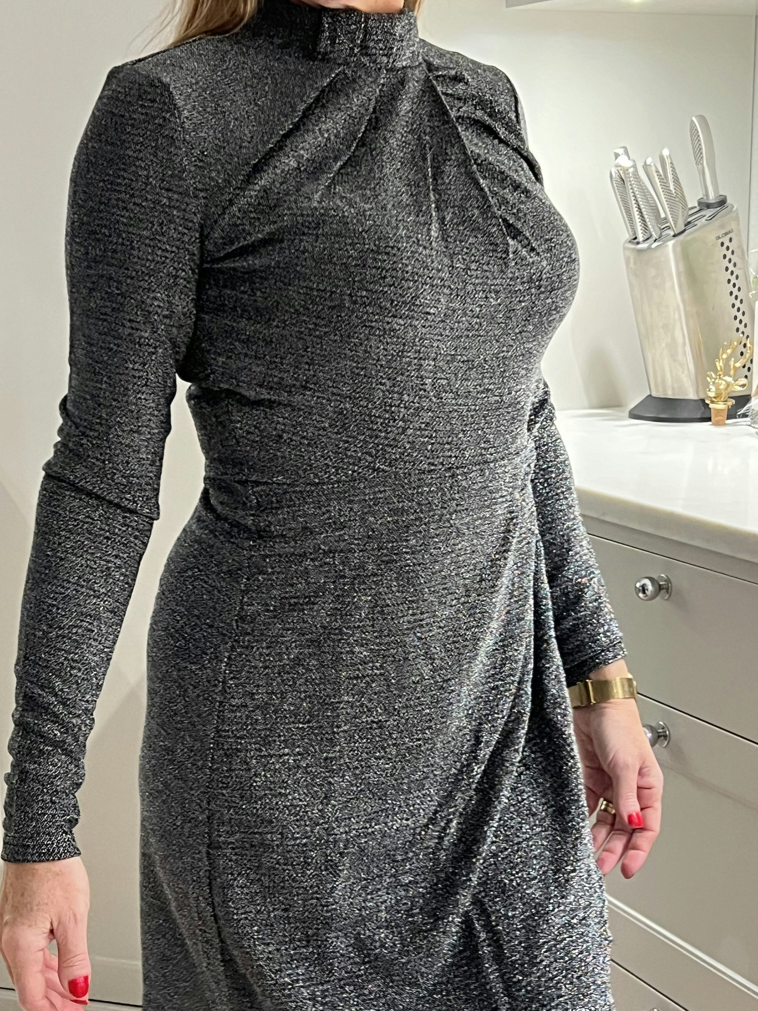 Milda Dress Black/Silver