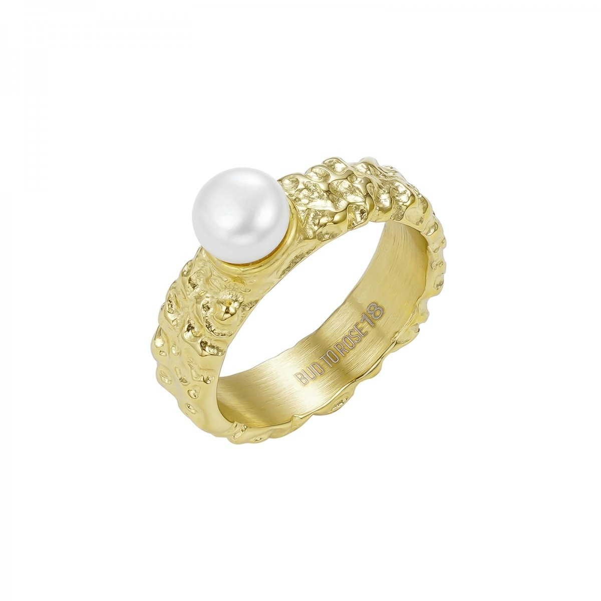 Ridge Ring Pearl Guld