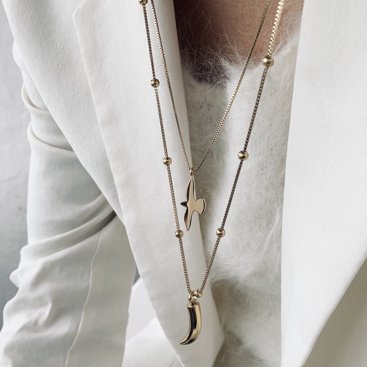 Dove Long Necklace Guld