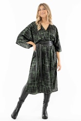 Nala Kimono Dress Green/Black