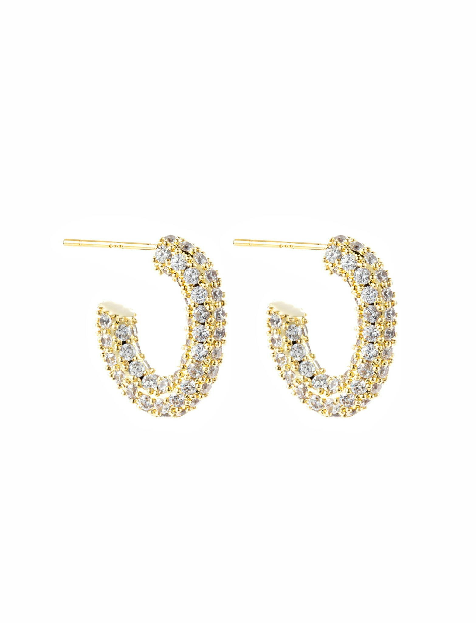 Monaco pavé hoops gold