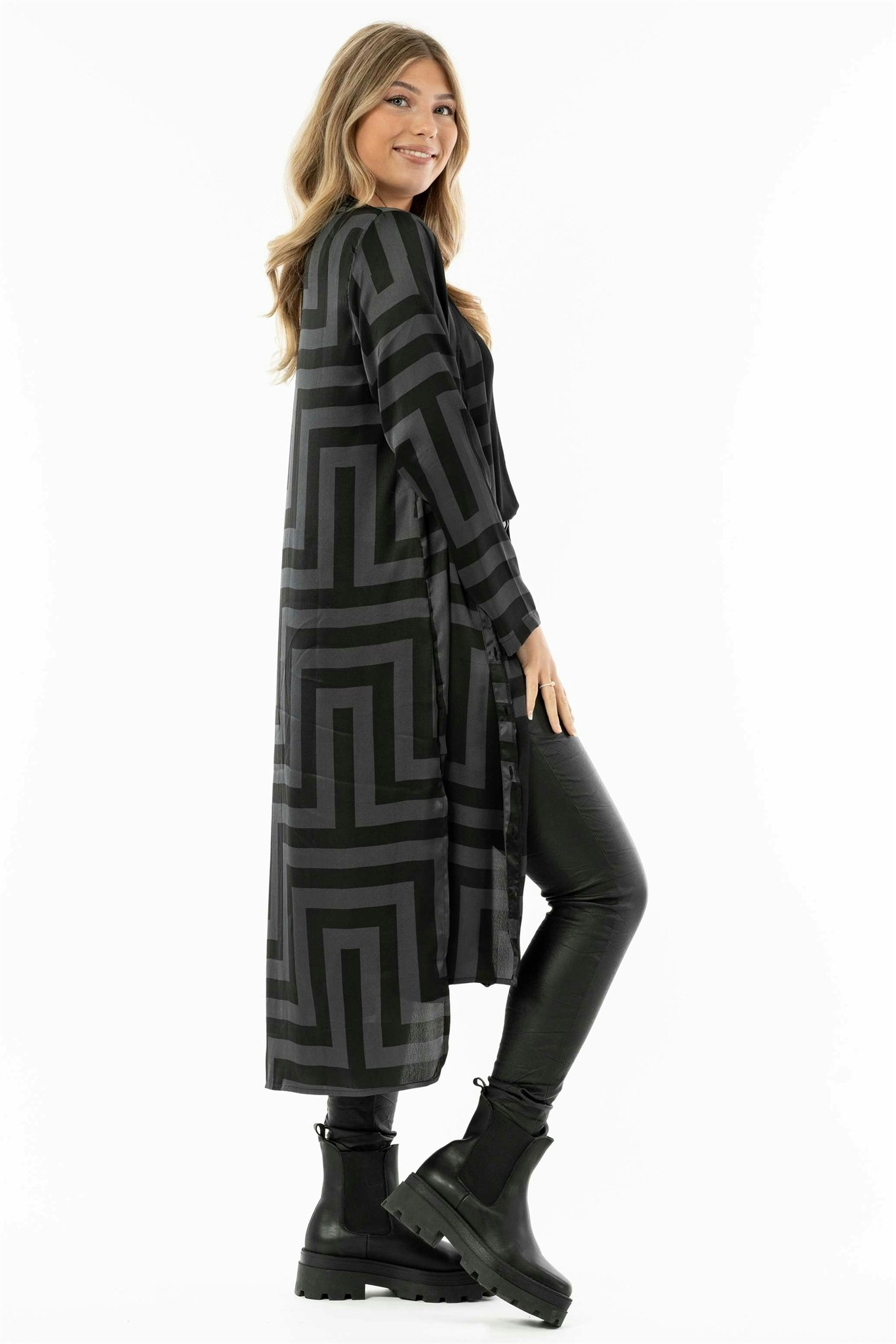 Onyx Long Jacket  Black/Steel/Grey