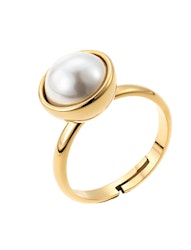 Globe Stone Ring Pearl Gold