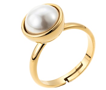 Globe Stone Ring Pearl Gold