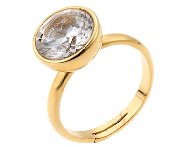 Globe Stone Ring Crystal Gold