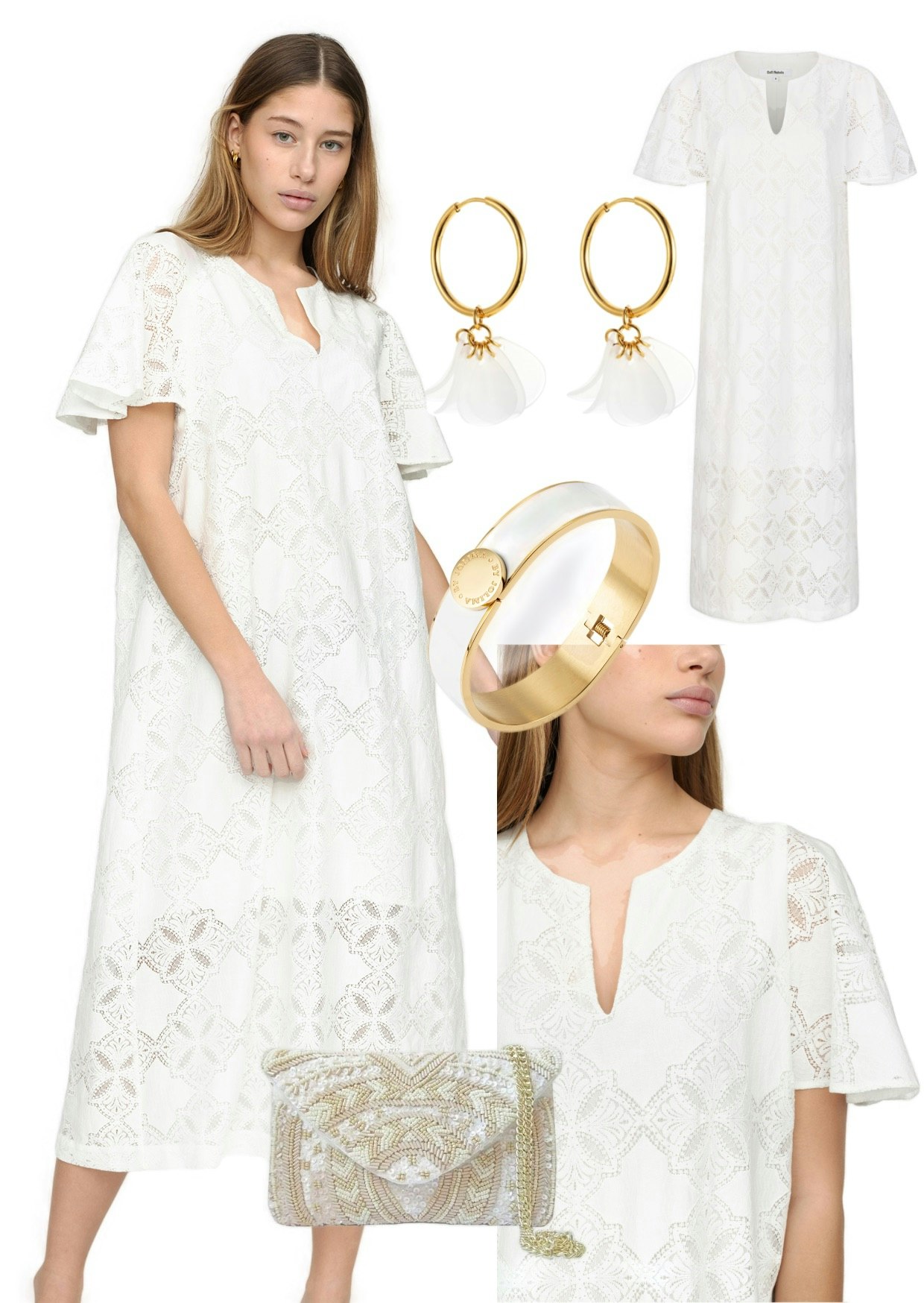 Clio Midi Dress White