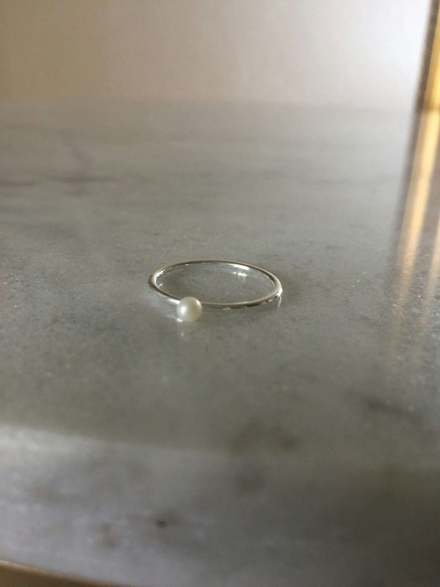 Tiny  Ring  Pearl  Silver