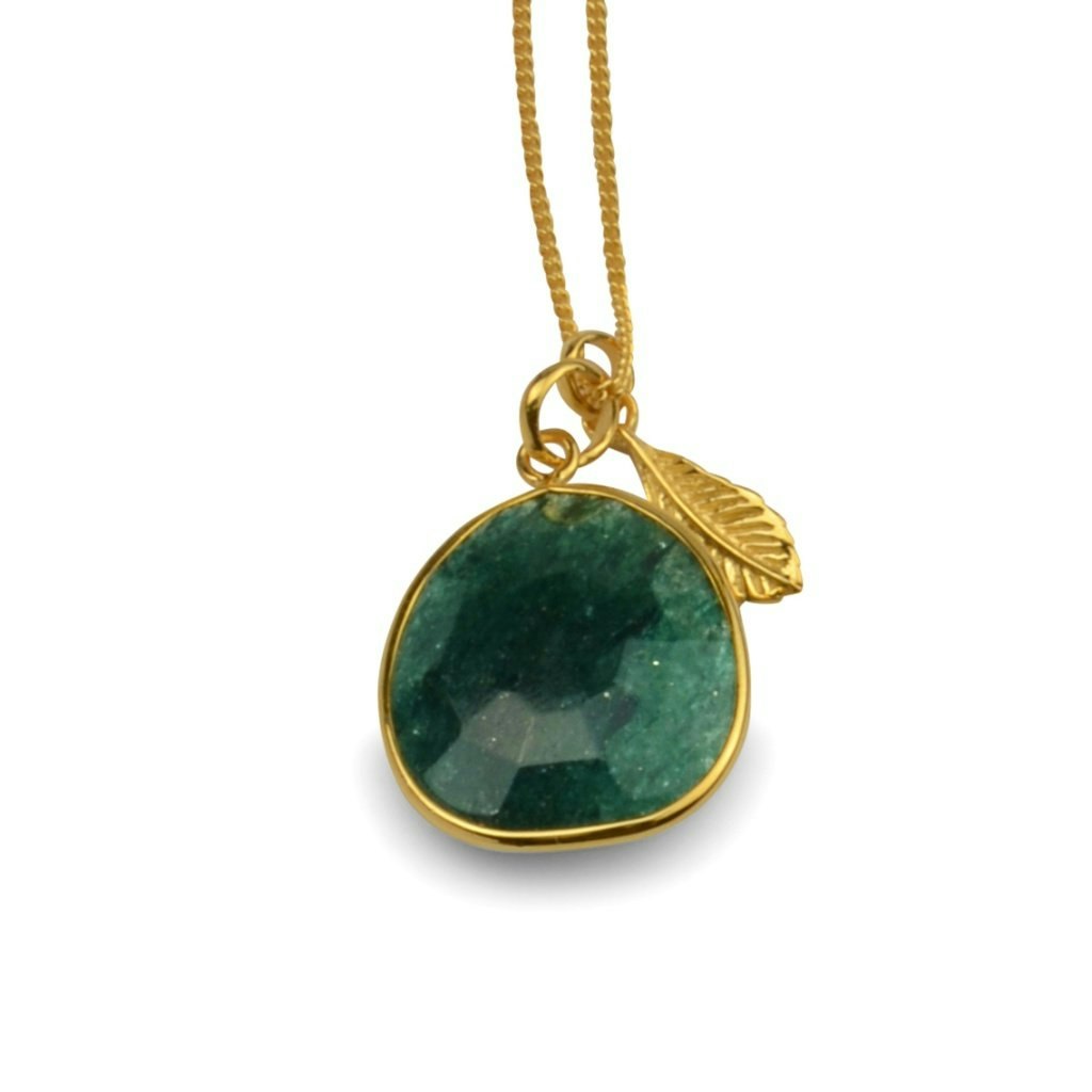 Glam  Halsband  Guld/Green Aventurine