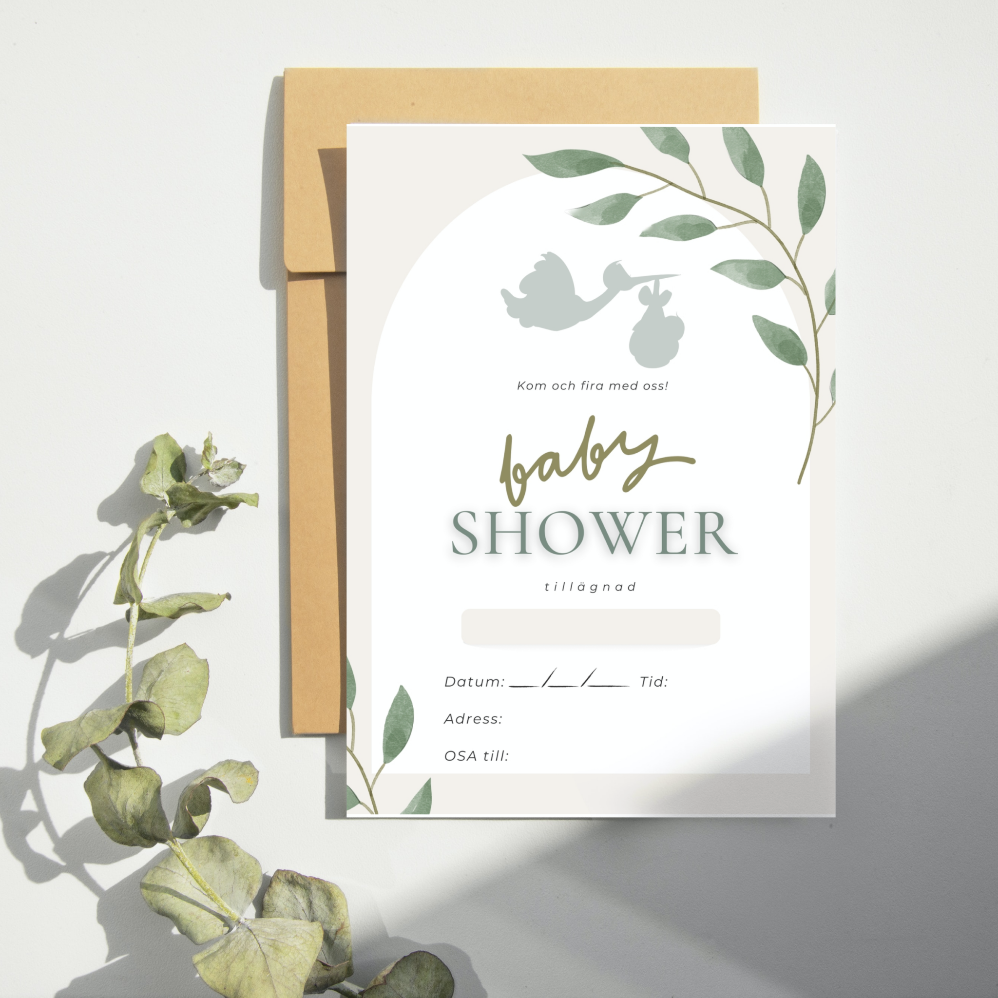 Babyshower Inbjudningskort - GRATIS