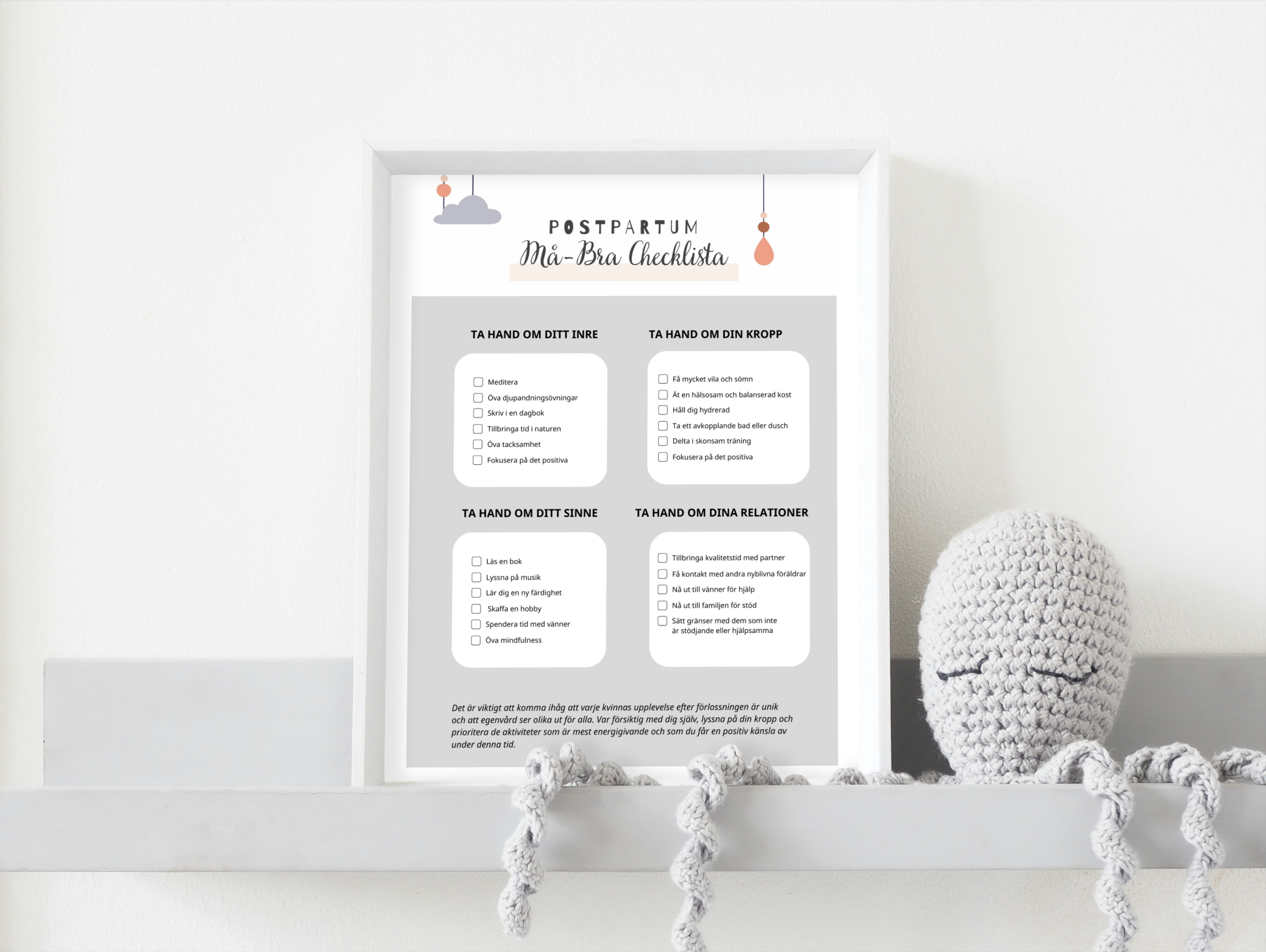 Postpartum Checklista - GRATIS