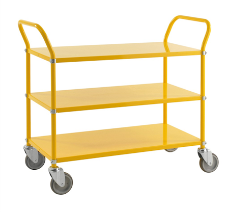 Rullbord 3 plan, 1080x480x940mm, 250kg, gul, broms, KM5106B