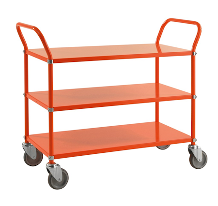 Rullvagn 3 plan, 1080x480x940mm, 250kg, orange, brom, KM6106