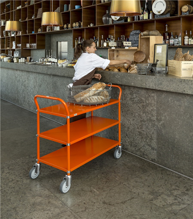 Rullvagn 3 plan, 1080x480x940mm, 250kg, orange, brom, KM6106