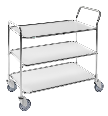 Bordsvagn 3 plan, 1020x555x965mm, 225kg, Vit,  KM30773-6