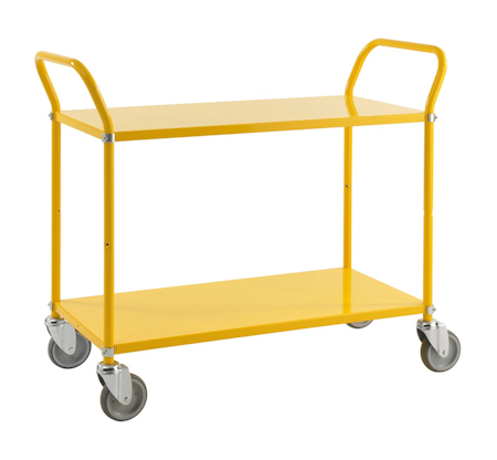 Plåtvagn 2 plan, 1080x480x940mm, 250kg, gul, broms, KM5105B