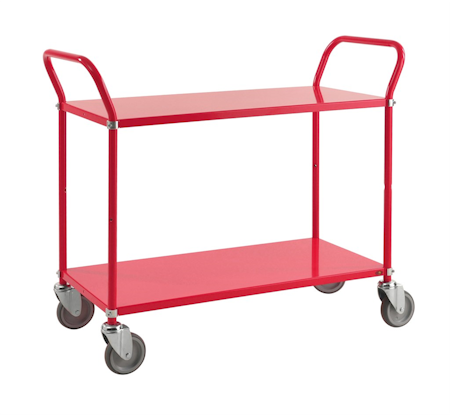 Rullvagn 2 plan, 1080x480x940mm, 250kg, Röd, broms,  KM7105B