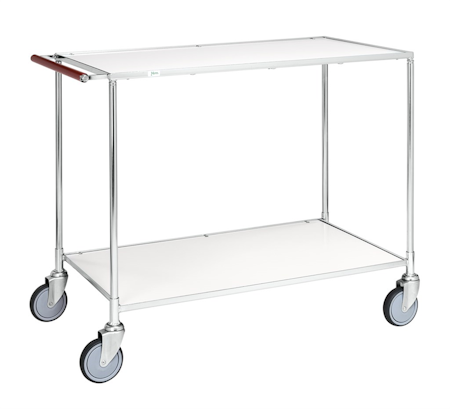 Bordsvagn 2 plan, 1080x580x870mm, 200kg,  Vit / Elförzinkad, KM30780-6