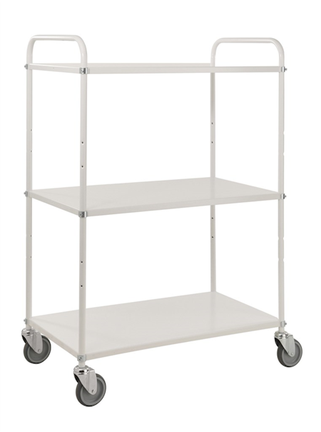 Vit Hyllvagn 980x585x1445mm, 250kg,  broms, KM4123B